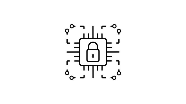 Digital Security Lock Animation Isolated on Transparent Background Cyber Protection Concept for Data Privacy and Online Safety
