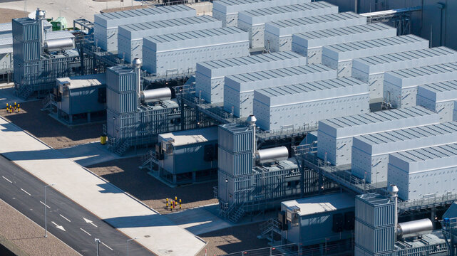 Aerial View of Data Center Emergency Power Generators
