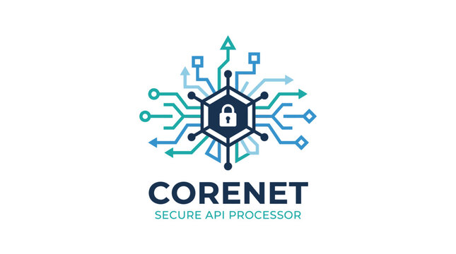 Cybersecurity technology logo design concept.