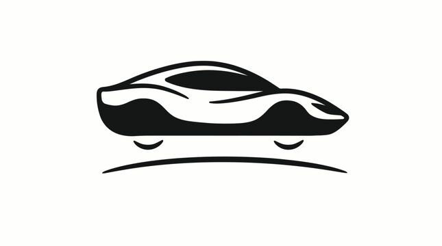 A sleek black sports car illustration.