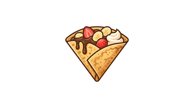 Delicious Crepes with Chocolate, Banana, Strawberry, and Whipped Cream