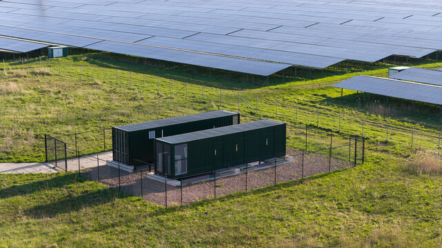 Aerial View of Integrated Battery Park at Solar Park Vuilstort Farmsum
