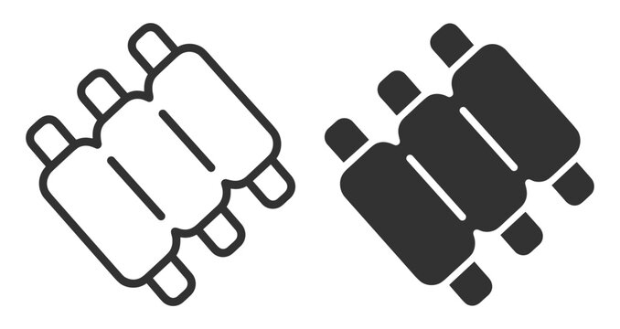 microchip integrated circuit icon set electronic component technology on transparent background