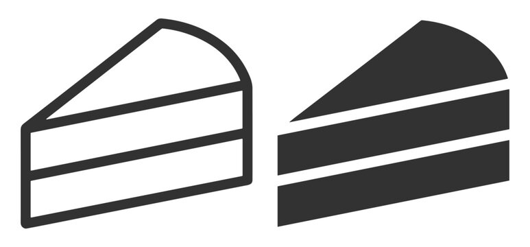 cake slice icon set flat design food dessert pastry on transparent background