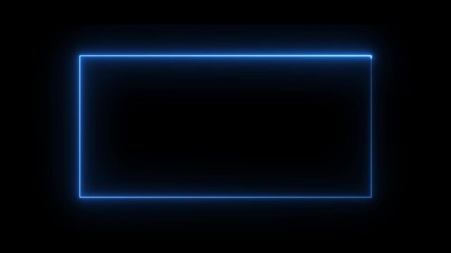 Neon background with LED frame screens. Fluorescent abstract blue, purple color. Abstract neon rectangle frame icon illustration background .