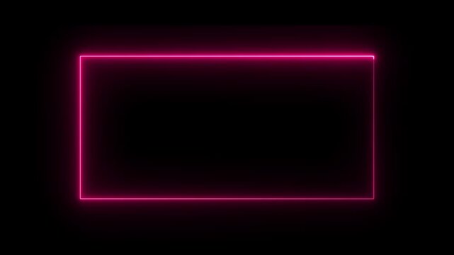 Neon background with LED frame screens. Fluorescent abstract blue, purple color. Abstract neon rectangle frame icon illustration background .