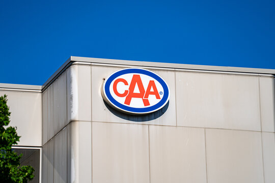 View of CAA logo on office building exterior. Markham, Canada - May 30, 2026.