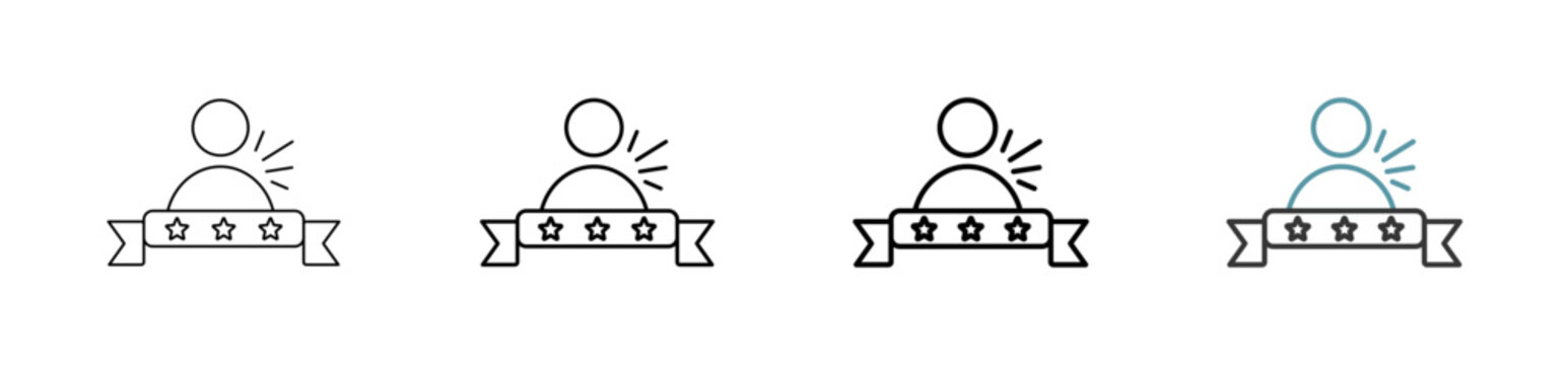 Outline style brand ambassador icon set. Available various sizes