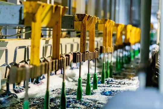 Electroplating Production Line in Factory Workshop