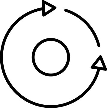 Circular arrows icon representing process, cycle, or rotation