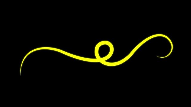 Elegant continuous swirl line flourish divider, minimal decorative curly wave separator element elegant flourish, decorative flourish scroll ornament calligraphy flourish.