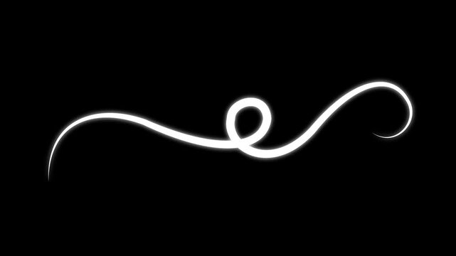 Elegant continuous swirl line flourish divider, minimal decorative curly wave separator element elegant flourish, decorative flourish scroll ornament calligraphy flourish.