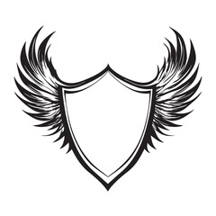 Fototapeta premium heraldic shield with wings
