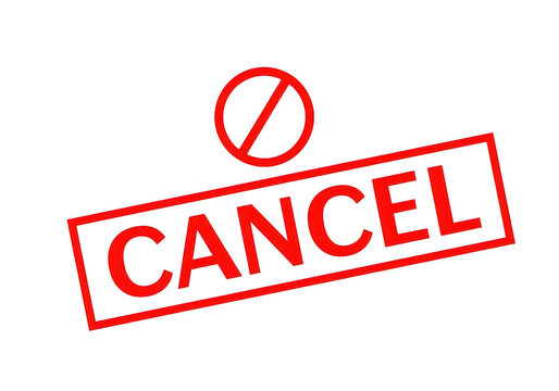Red cancel button with a circled cross symbol on it isolated on transparent background