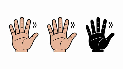 Fototapeta premium three hand symbols vector illustration symbol gesture white background fingers palm black communication sign language icon graphic design simple clear visual
