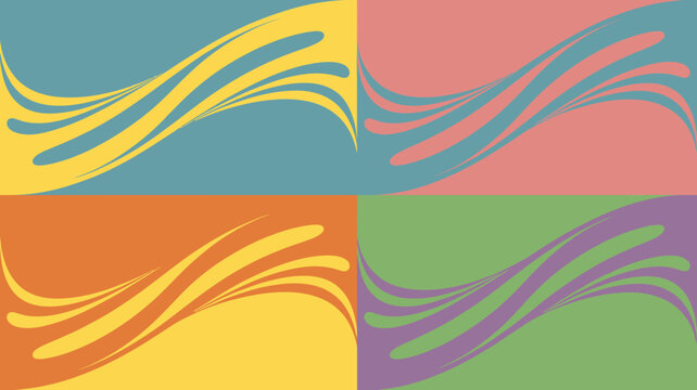 abstract wave pattern in colorful quadrants flowing lines artistic design graphic modern vibrant visual composition background decorative aesthetic contemporary art illustration