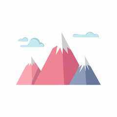 Obraz premium Stylized Mountain Range with Clouds