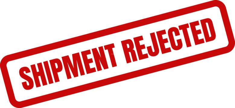 Red Shipment Rejected Rubber Stamp Seal with Distressed Texture for Logistics and Supply Chain Status