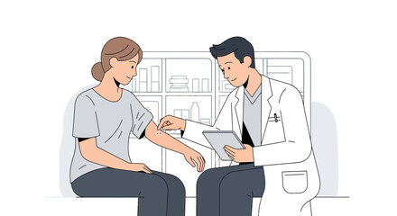 Fototapeta premium Medical Consultation and Examination on Patient's Arm Displayed With Doctor