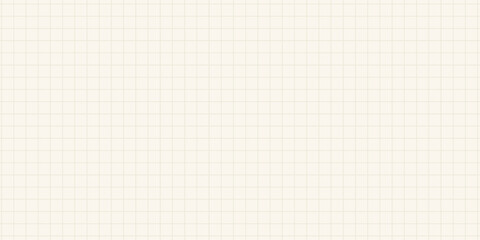 Old beige square notebook paper seamless pattern. Squared grid texture with brown lines. Paper math mesh sheet seamless background. Vector illustration isolated on white background. © faiqoh