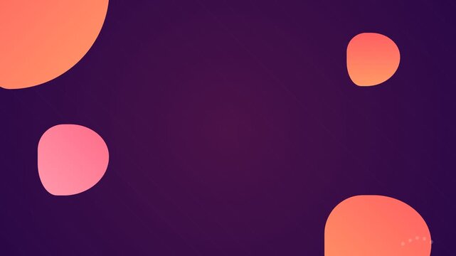 Vibrant swirling organic shapes with soft gradient fills drift across a deep purple backdrop creating an abstract liquid motion effect perfect for digital presentations website design and