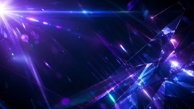 Abstract Crystal Glass Background With Purple Light Flares / Fondo abstracto de cristal con destellos de luz p&uacute;rpura