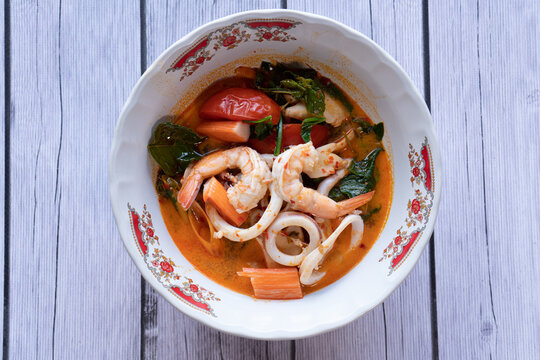 A Dish Of Hot And Sour Prawn Soup