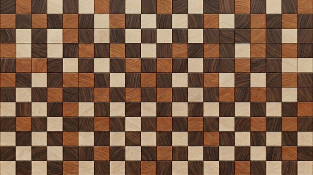 Brown, green and gray pixelated square pattern