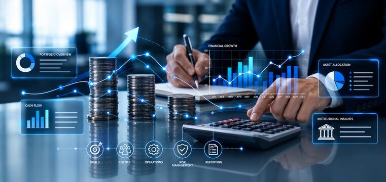 Financial Growth Analytics Dashboard with Investment Performance, Asset Allocation, and Wealth Management