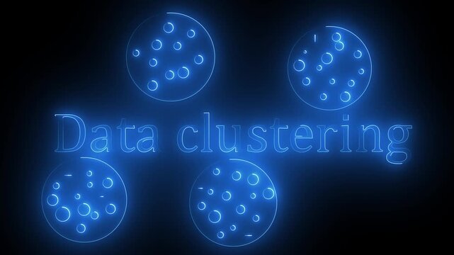Data clustering chart and cluster analysis. Machine learning and data segmentation. 