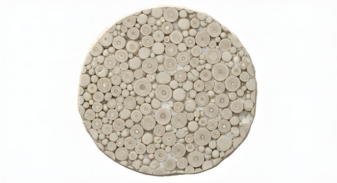 Detailed 3D Cross-Section of Oolitic Limestone Showing Concentric Laminae, Suitable for Science Education