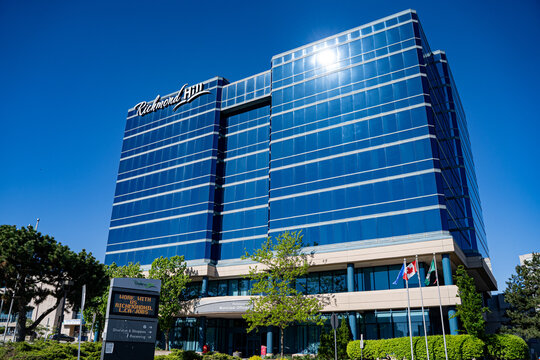 View of City of Richmond Hill Municipal Offices building. Richmond Hill, Canada - May 30, 2026.
