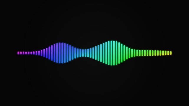 Vibrant visual representation of sound waves and audio spectrum technology expanding across a dark expanse showcasing colorful digital data flow and frequency modulation for broadcast