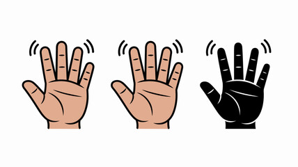 Obraz premium three hand symbols vector illustration symbol gesture white background communication sign language icon graphic design simple clear visual representation human body