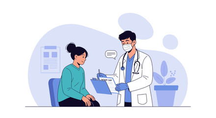 Obraz premium Medical Consultation Demonstrating Healthcare and Patient Communication in a Clinic Setting