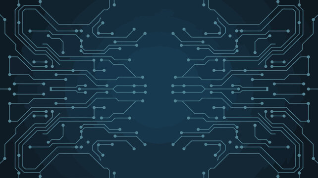 circuit board pattern on blue background electronic technology network connection line dot symmetric digital hardware chip microchip data communication information tech