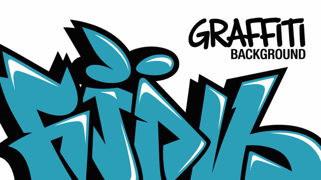 graffiti art on white background street urban tagging letters text blue black vector illustration design graphic modern culture expression creative visual
