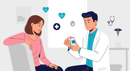 Fototapeta premium Medical Consultation Demonstrating Healthcare and Patient Communication in a Professional Setting