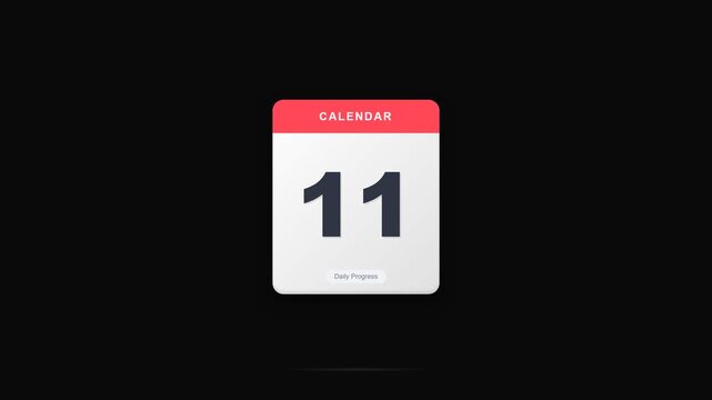 Digital representation of a daily planner icon displaying the eleventh day of the month on a deep dark backdrop signifying schedule management and event notification for organizational purposes