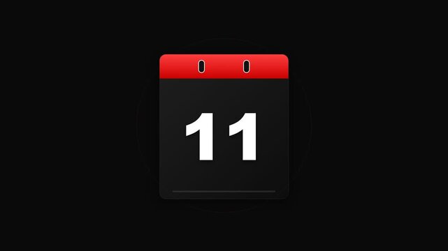 A digital representation of the number eleven appears prominently on a dark calendar page signifying a specific date for planning or scheduling important events and appointments within a