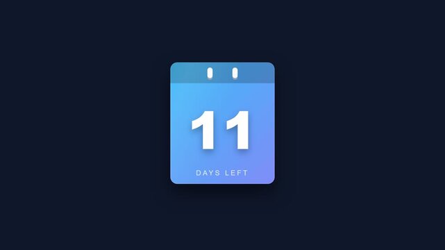 Digital scheduler icon displaying the number eleven for upcoming events or deadlines reminding users about the approaching date for important appointments and daily planning purposes