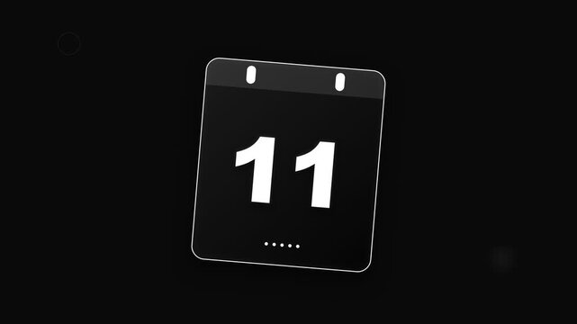 Captivating representation of the eleventh day on a dark calendar page symbolizing a specific date or appointment with a modern graphic aesthetic suitable for time management concepts