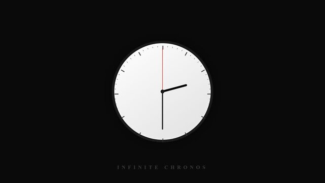 Capturing the passage of moments with a universal timepiece displaying precise hours and minutes against a dark expanse representing the abstract concept of temporal progression and the