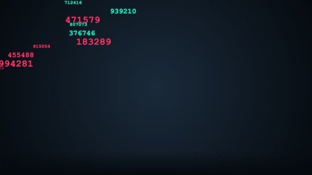 Abstract digital data streams featuring glowing numbers and codes shifting across a dark deep space expanse Futuristic information flow technology concept Dynamic network visualization with