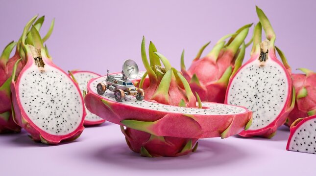 Creative surreal scene featuring a tiny woman seated on an oversized mattress symbolizing comfort, rest, and quality sleep.