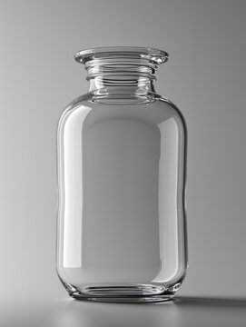 Empty Clear Glass on White Background