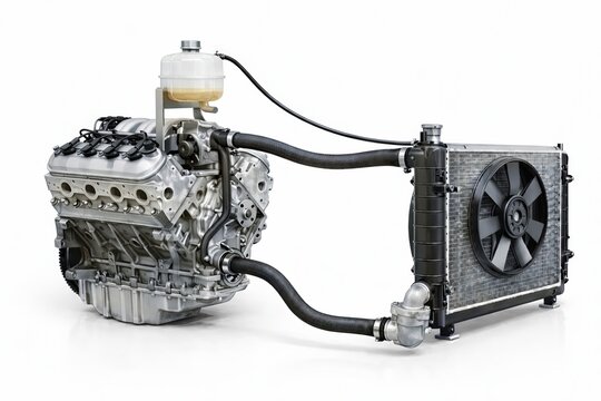 Photorealistic Automotive Engine Cooling System Assembly