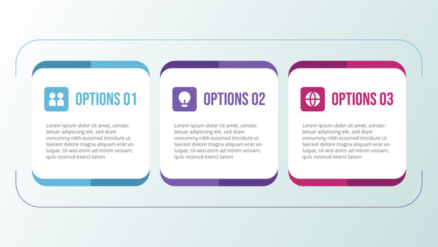 Infographic template with 3 options, business presentation design