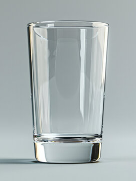Empty Clear Glass on White Background