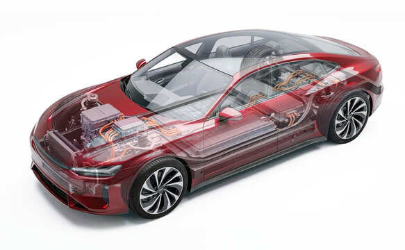Photorealistic Ghost Render of an Electric Luxury Sedan